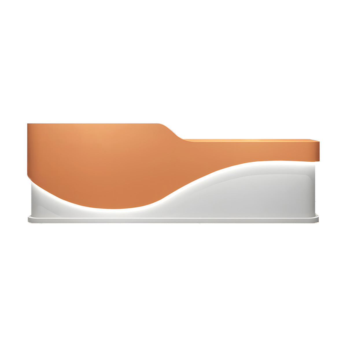 Wavy Reception Desk 71–142 in Wide, LED Strip