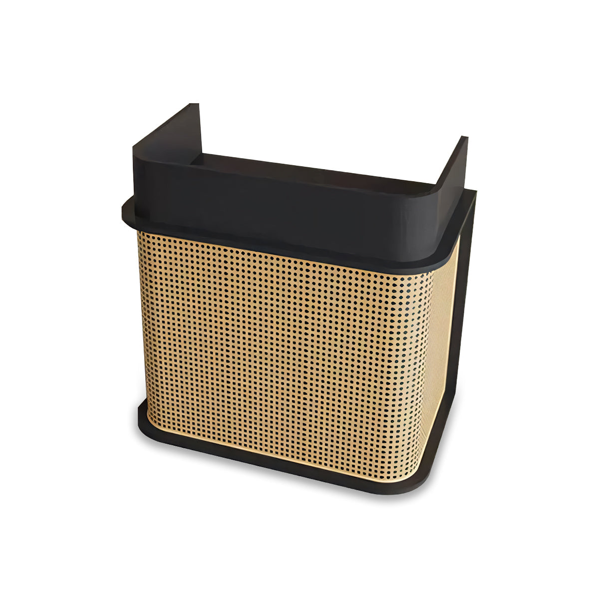 Rattan Reception Desk 31–39 in Wide with Drawers