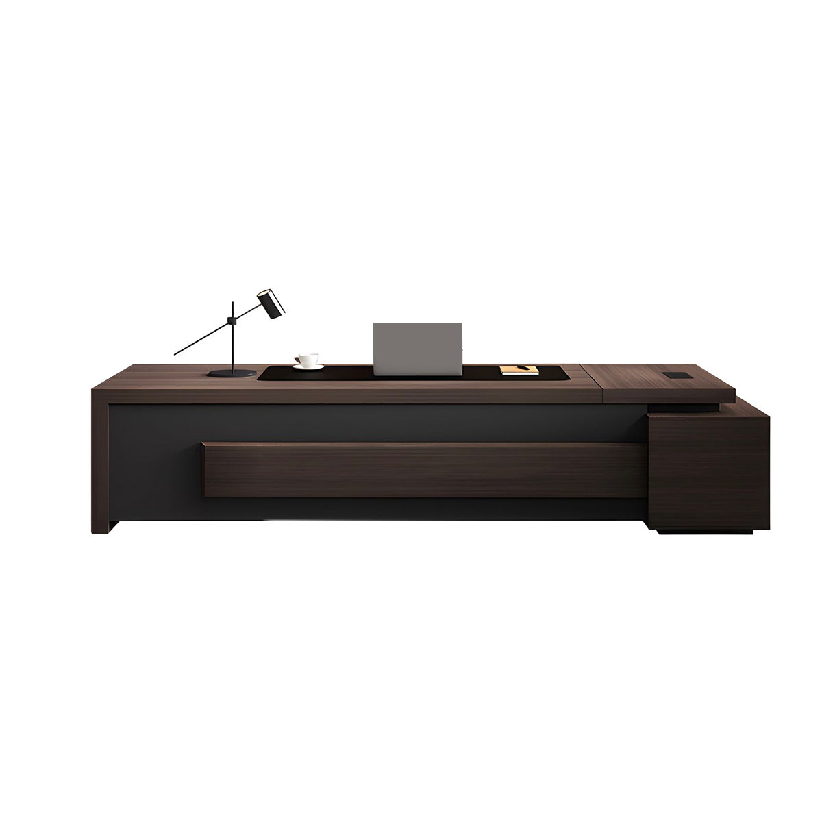L-Shaped Executive Desk 71–134 in Wide with LED