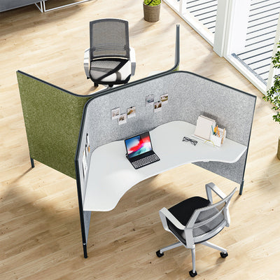 Curved Acoustic Workstation 75 in Wide with USB