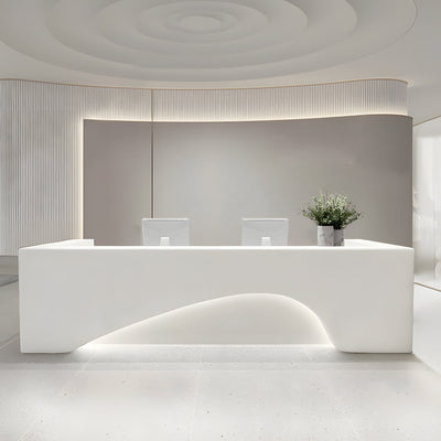Curved Lacquered Reception Desk 71–134 in Wide