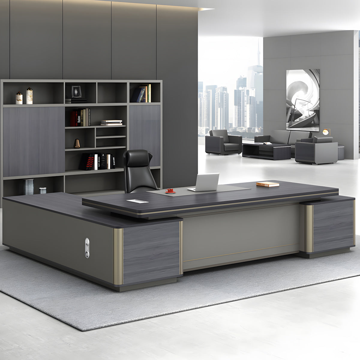 Executive Desk 71–126 in Wide with Privacy Panel