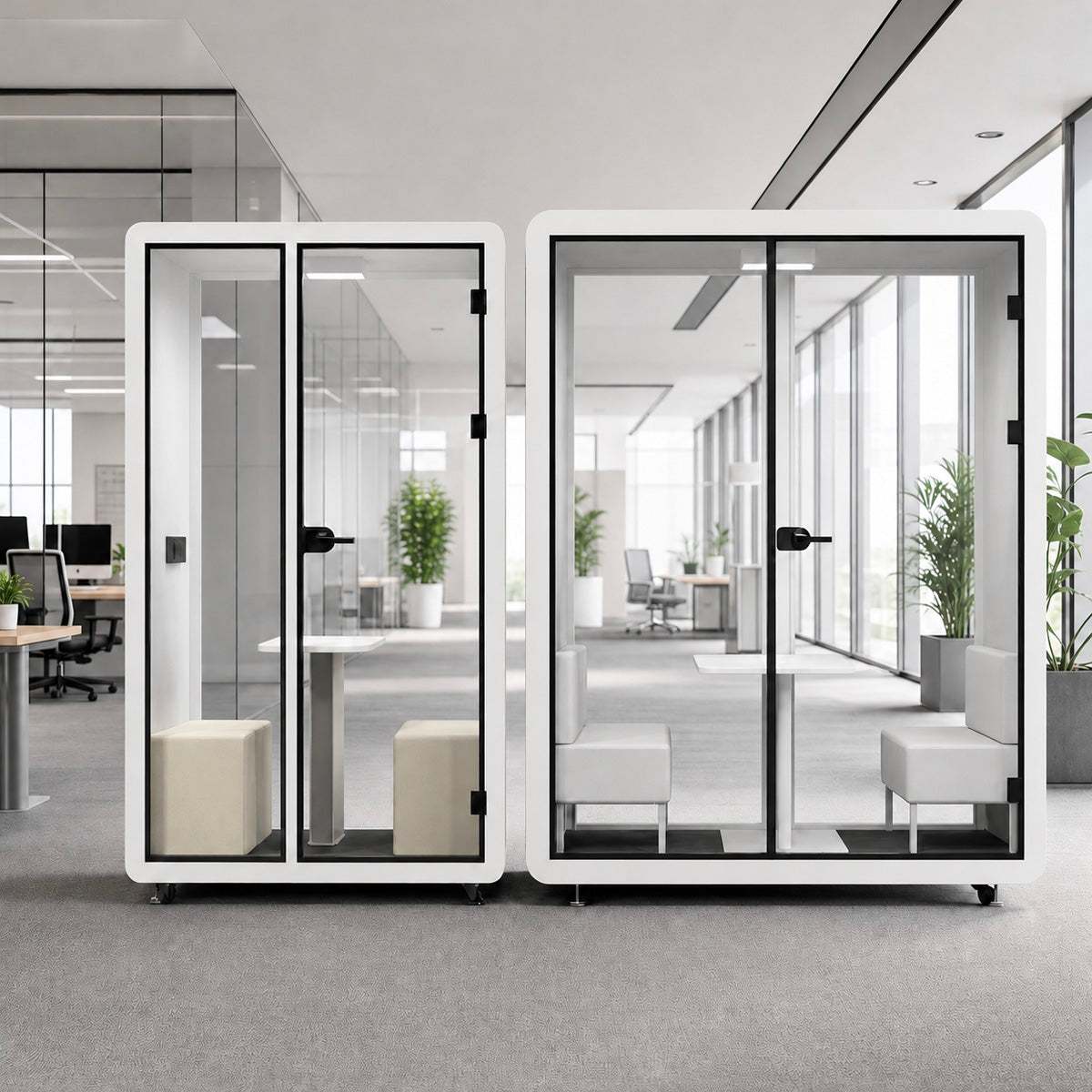Modular Enclosed Office Pod with Ventilation & Casters product photo 2