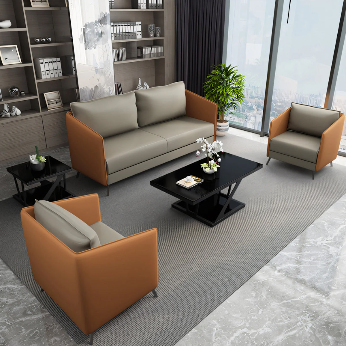 Primary/Packshot 1 — Modern Sofa 26-66 in Wide with Solid Wood & Lumbar Support for Reception Area