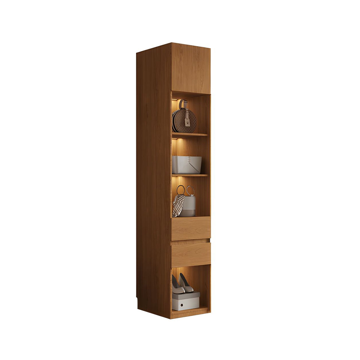 Vintage Wardrobe with Grooved Handle & Hanging Rod for Bedroom – source image 29