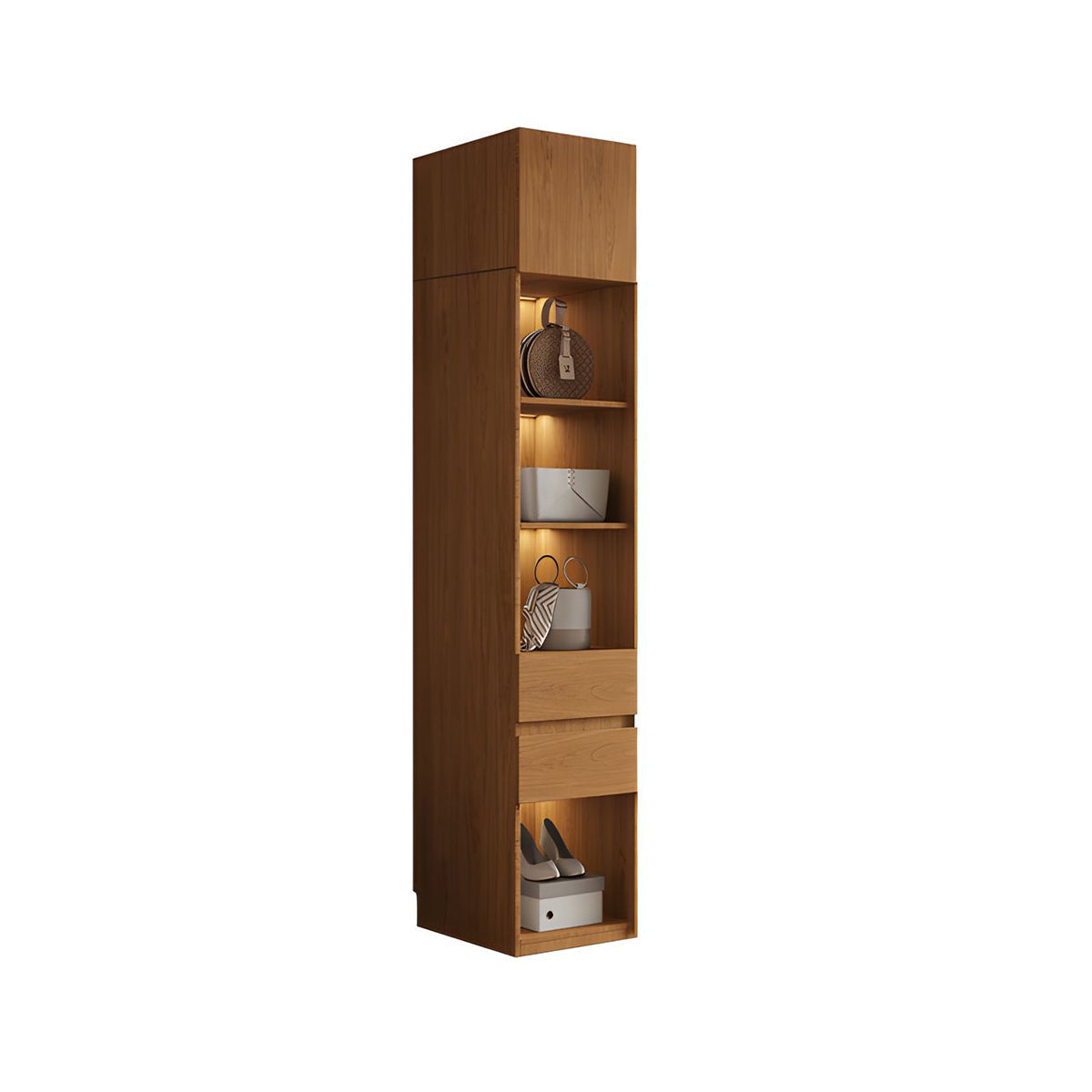 Vintage Wardrobe with Grooved Handle & Hanging Rod for Bedroom – source image 30