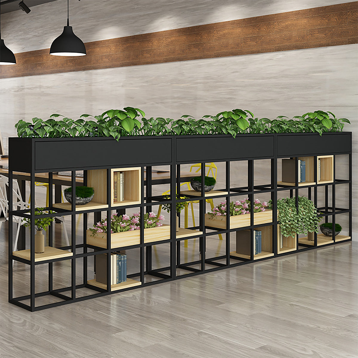 Multi-Functional Iron Frame Divider Storage Shelf for Offices & Living Room