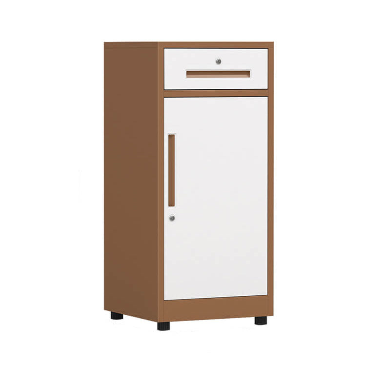 File Cabinet, 1 draw 1 door Curry over white, Curry Over White finish, L17" x W15" x H33", for office workspace, executive office furniture