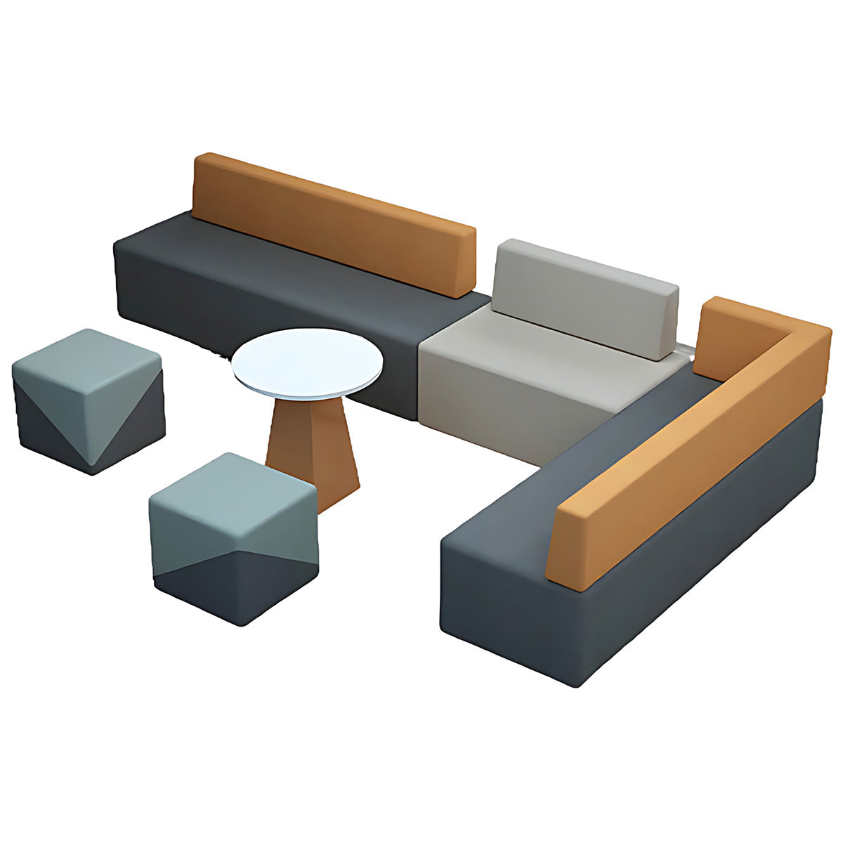 Sofa, product detail view, for reception area or front office, commercial reception furniture