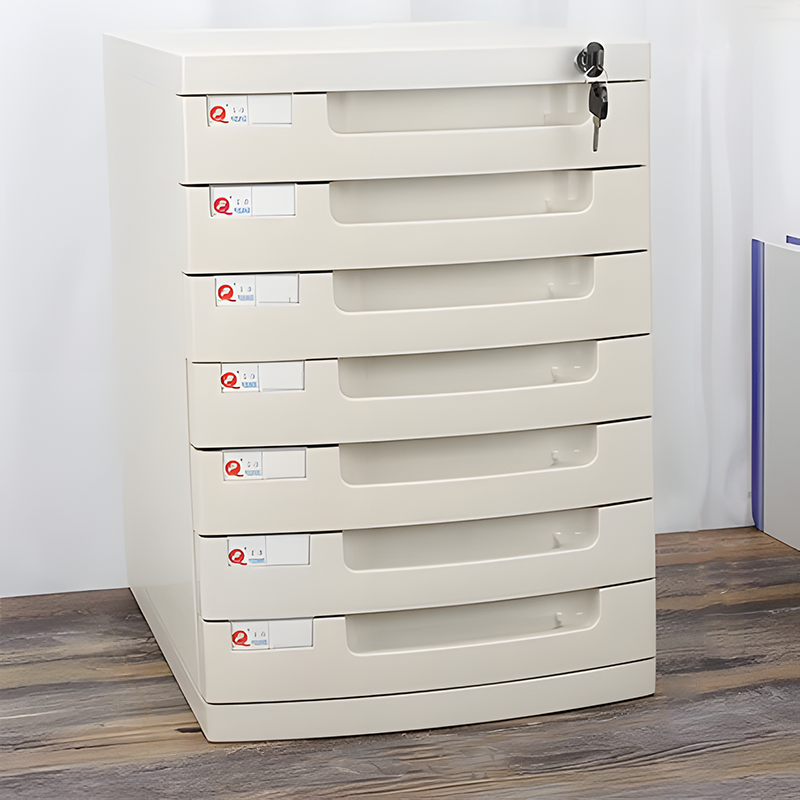 File Cabinet, Large 7 layers White, White finish, for executive office workspace, modern executive office furniture