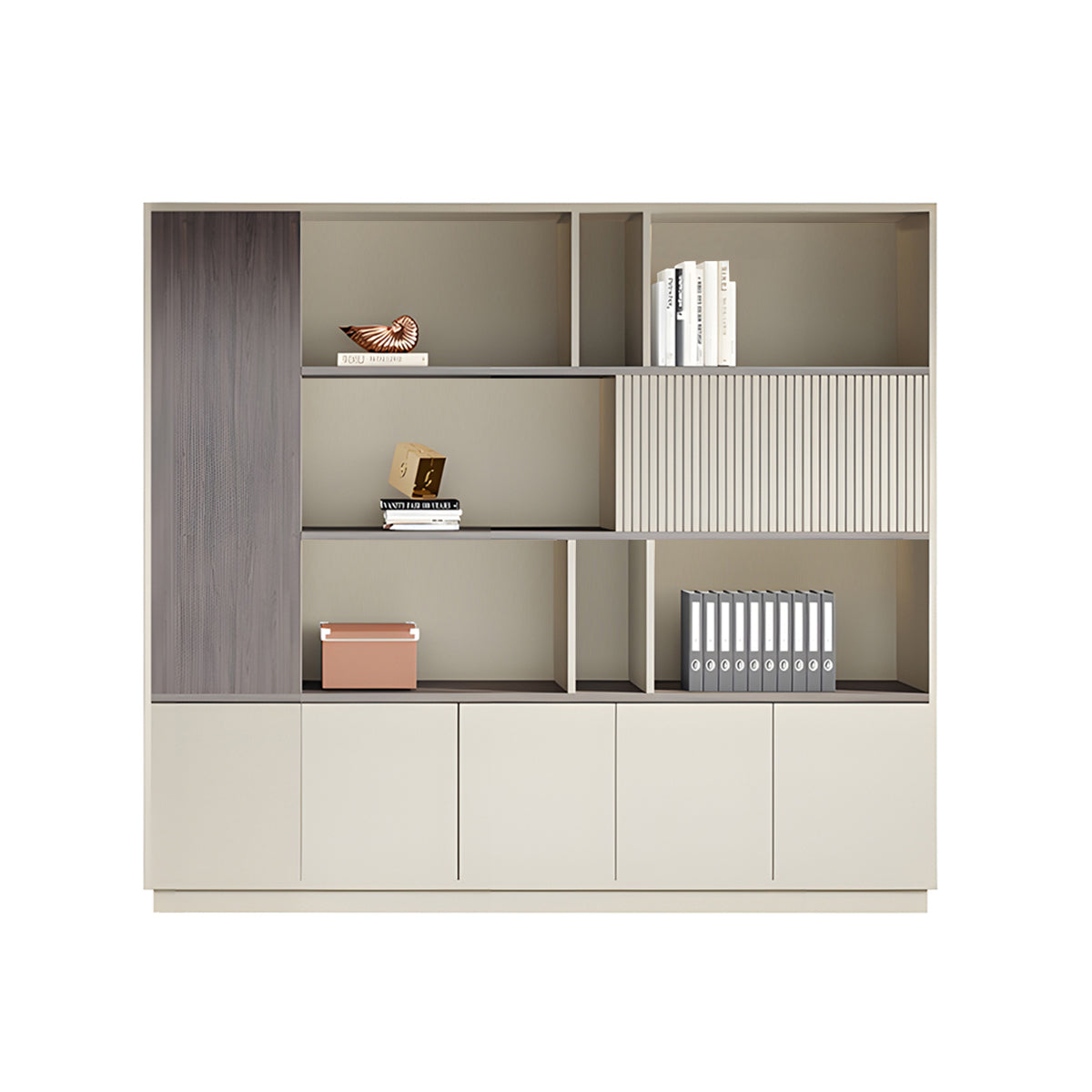 Elegant Storage Cabinet with Soft Lighting Strip and Open Storage – source image 22