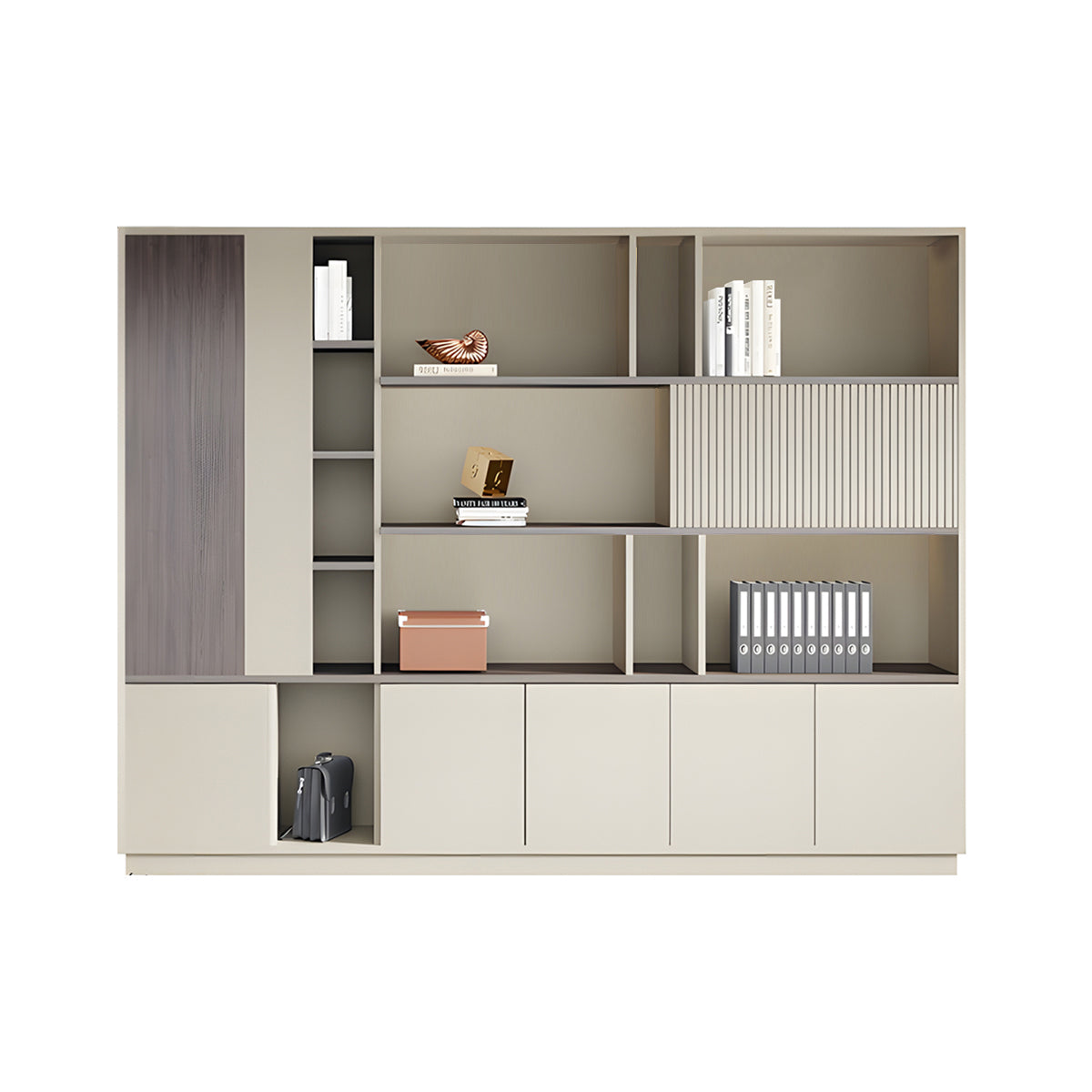Elegant Storage Cabinet with Soft Lighting Strip and Open Storage – source image 23