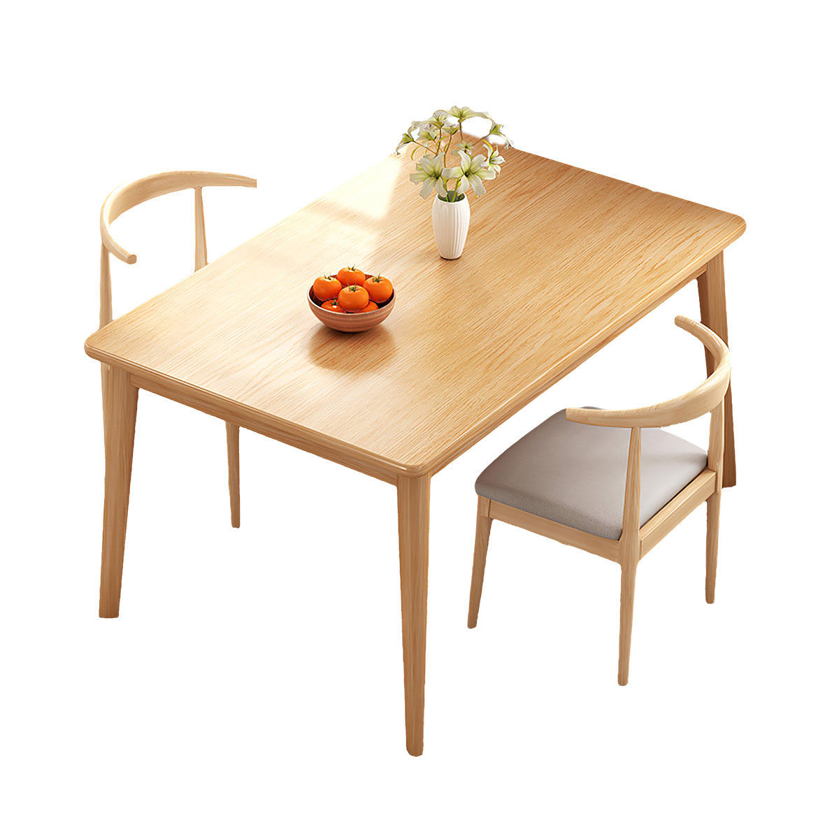 Dining Table with Backrest, Solid Wood & Space-Saving for Dining Room