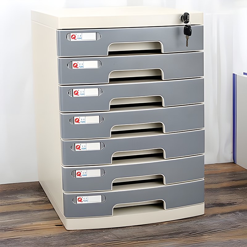 File Cabinet, Large 7 layers Grey, Grey finish, for executive office workspace, modern executive office furniture