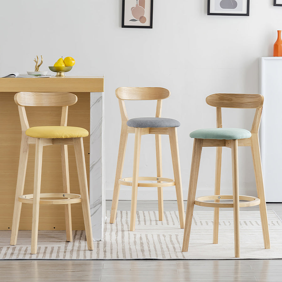 Adjustable Bar Stool 36 in Bar Height with Solid Wood & Lumbar Support for Kitchen Island） – source image 1