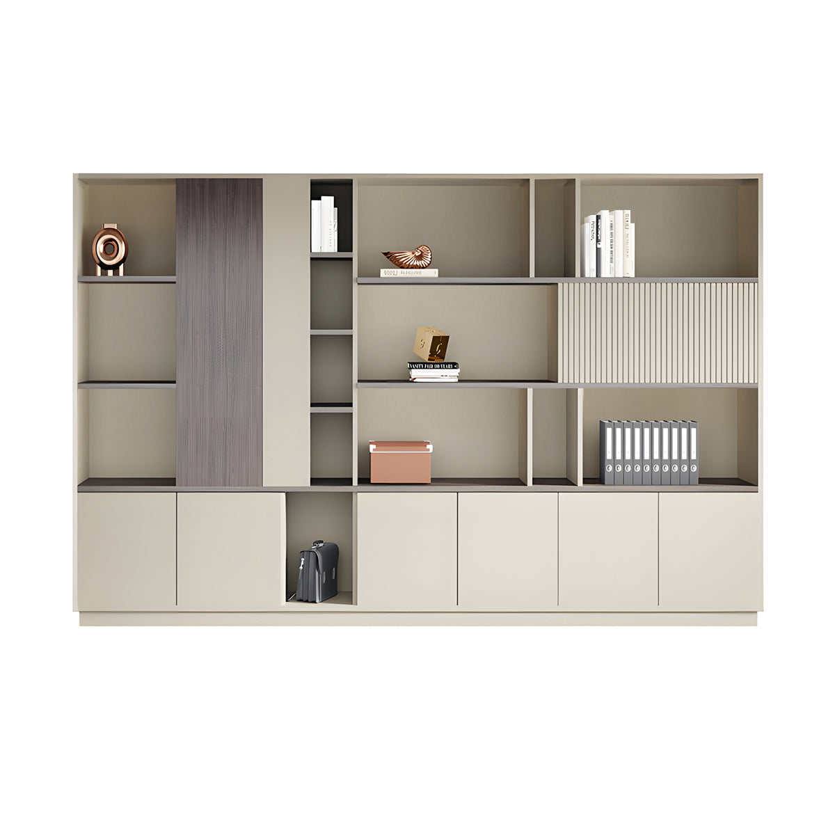 Elegant Storage Cabinet with Soft Lighting Strip and Open Storage – source image 24