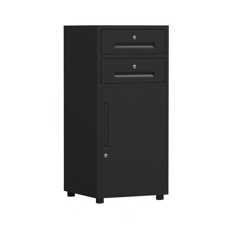 File Cabinet, 2 draw 1 door Black, Black finish, L17" x W15" x H33", for executive office workspace, modern executive office furniture