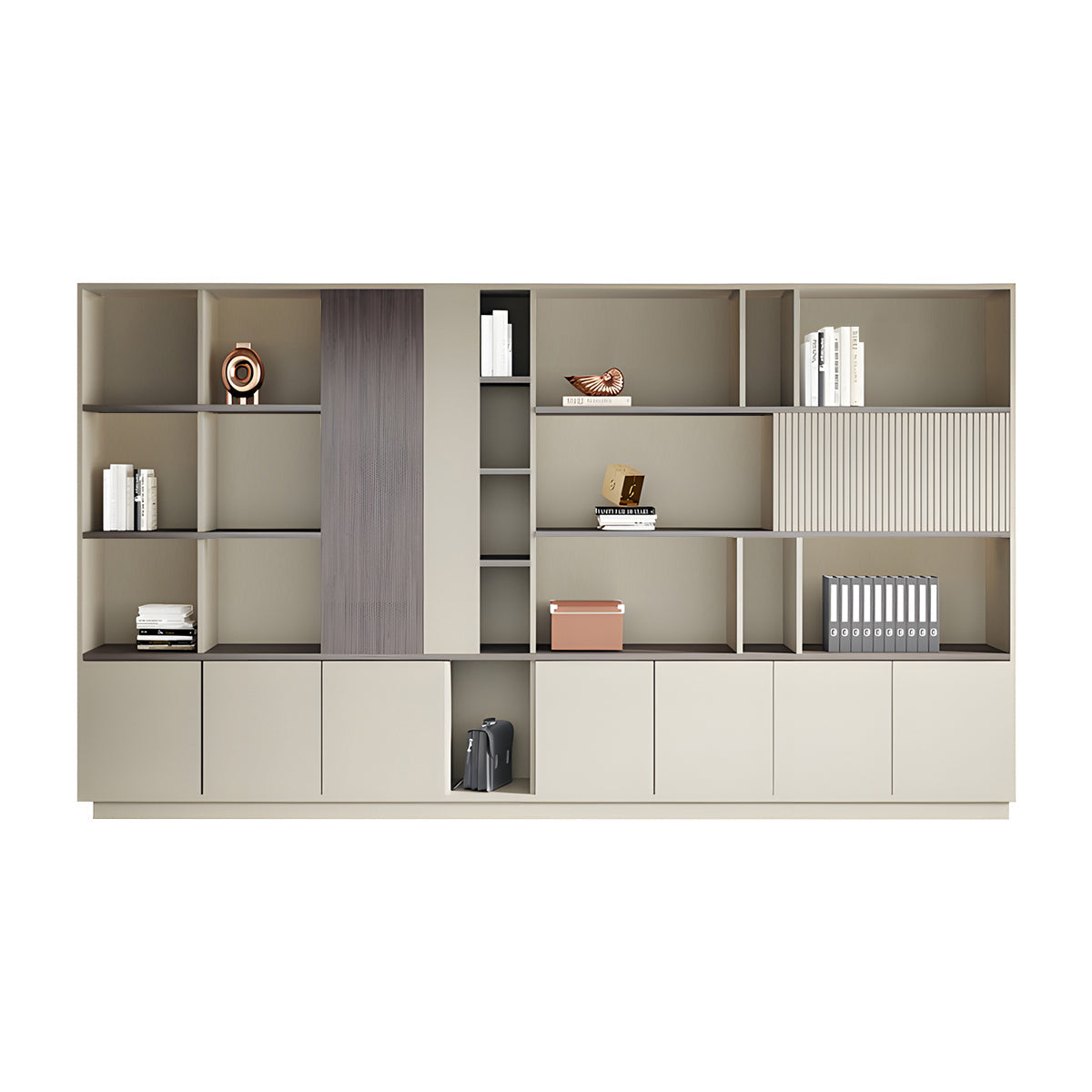 Elegant Storage Cabinet with Soft Lighting Strip and Open Storage – source image 25