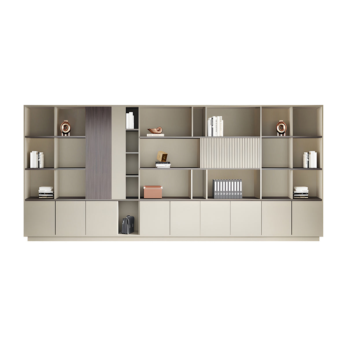 Elegant Storage Cabinet with Soft Lighting Strip and Open Storage – source image 26