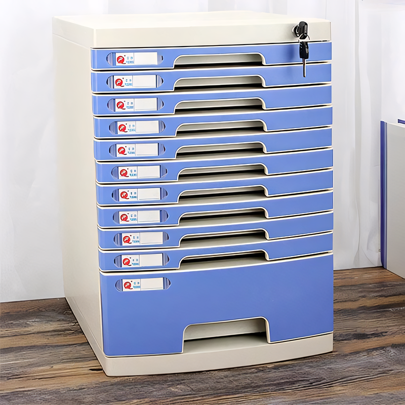 File Cabinet, Large 11 layers Blue, Blue finish, for executive office workspace, modern executive office furniture