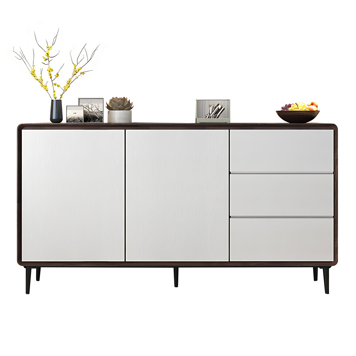 Storage cabinet in walnut + white color option