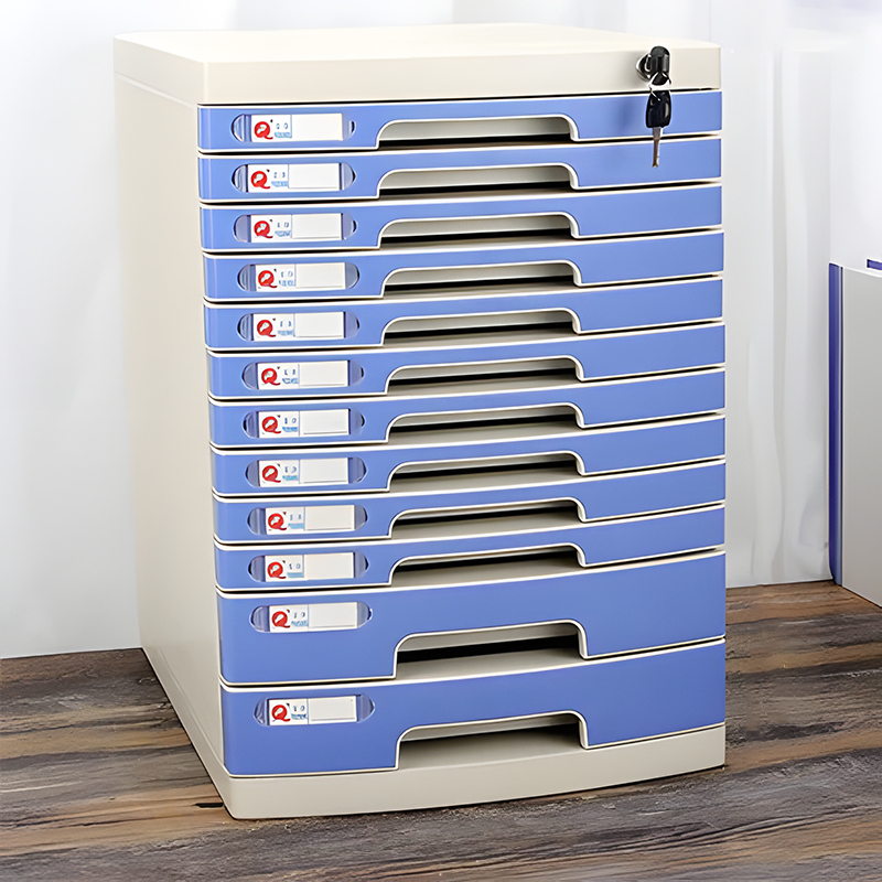 File Cabinet, Large 12 layers Blue, Blue finish, for executive office workspace, modern executive office furniture