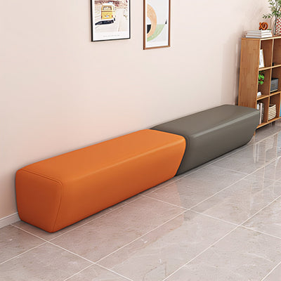 Backless Leather Bench 39–94 in Wide, Wood Frame
