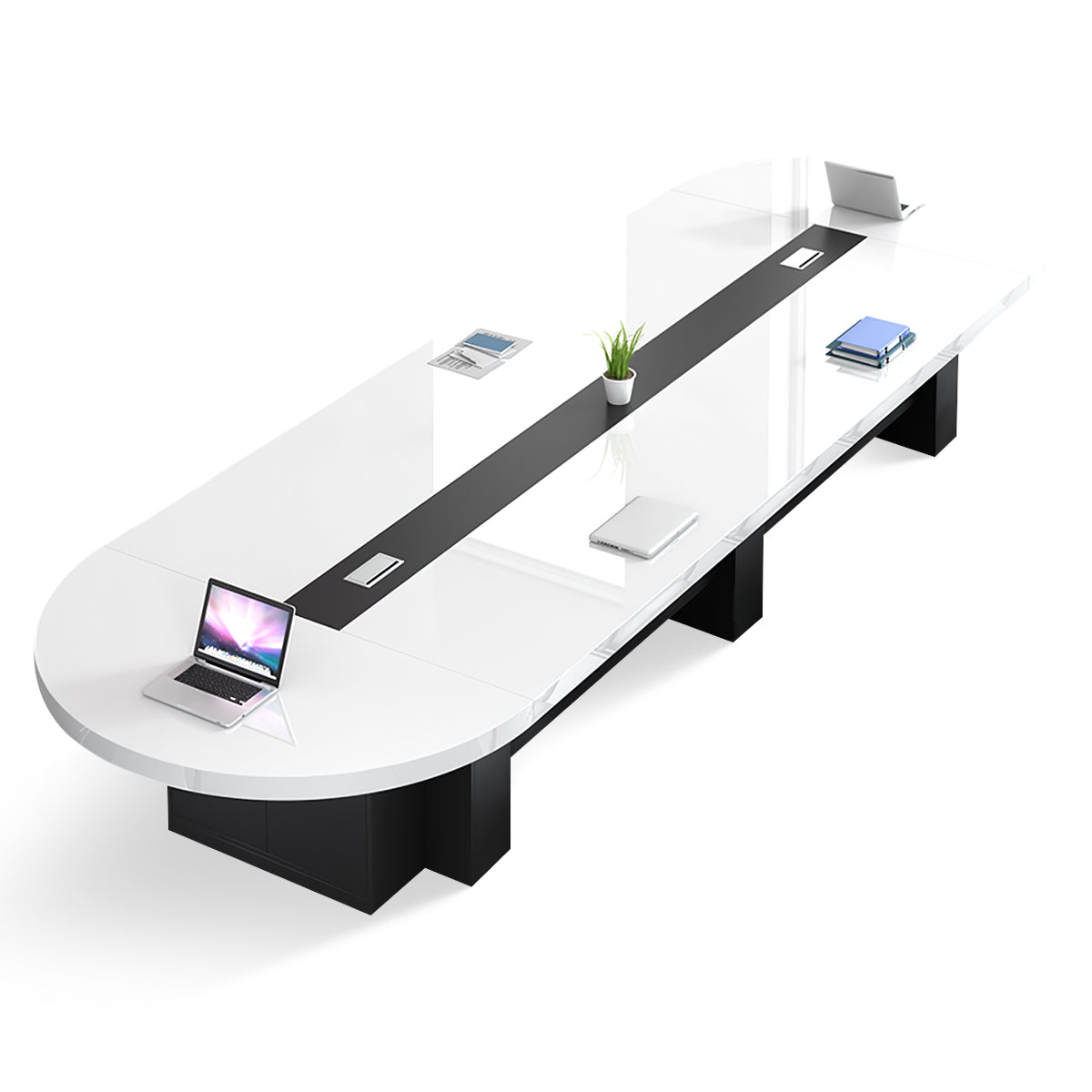 Conference Table, White West Coast Stock, White finish, L197" x W63" x H30", for meeting room or boardroom, modern boardroom furniture