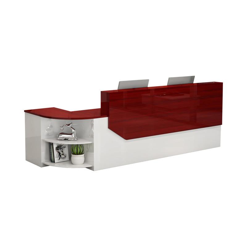 L-Shaped Reception Desk 55–126 in Wide, Two-Tone