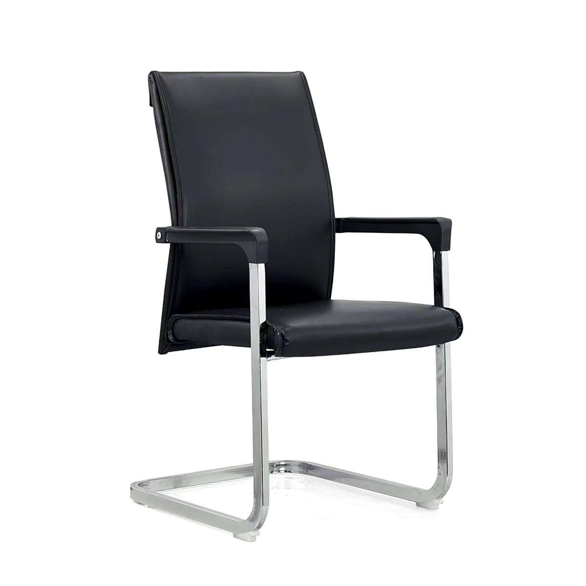 Faux Leather Meeting Chair with Steel Frame