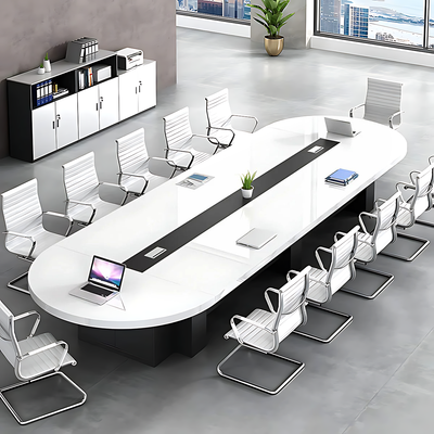 Oval Conference Table 79–250 in Long with Power