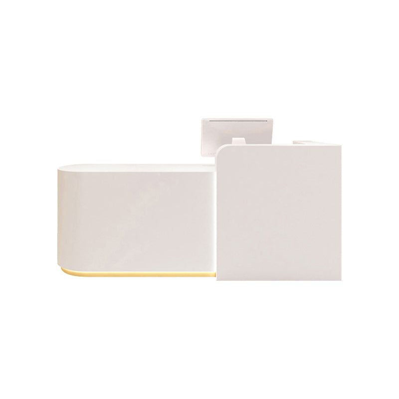 Small Two-Tone Reception Desk 31–79 in Wide