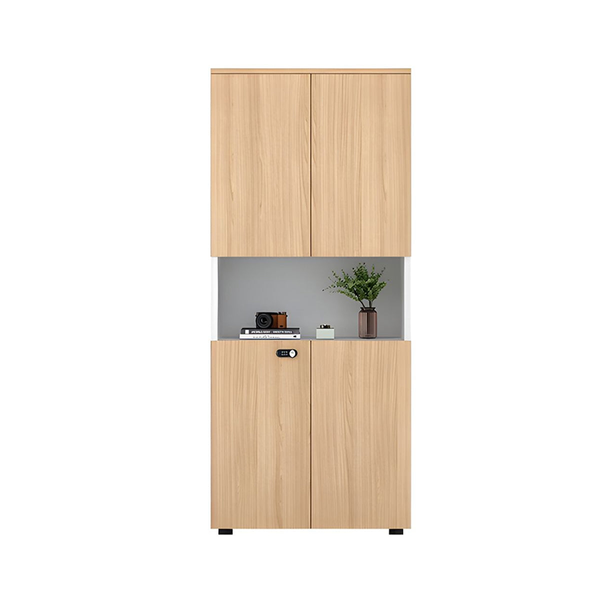 Sleek Lockable Floor-Standing Office Filing Cabinet With Adjustable Shelves For Secure Document Storage WJG-2167