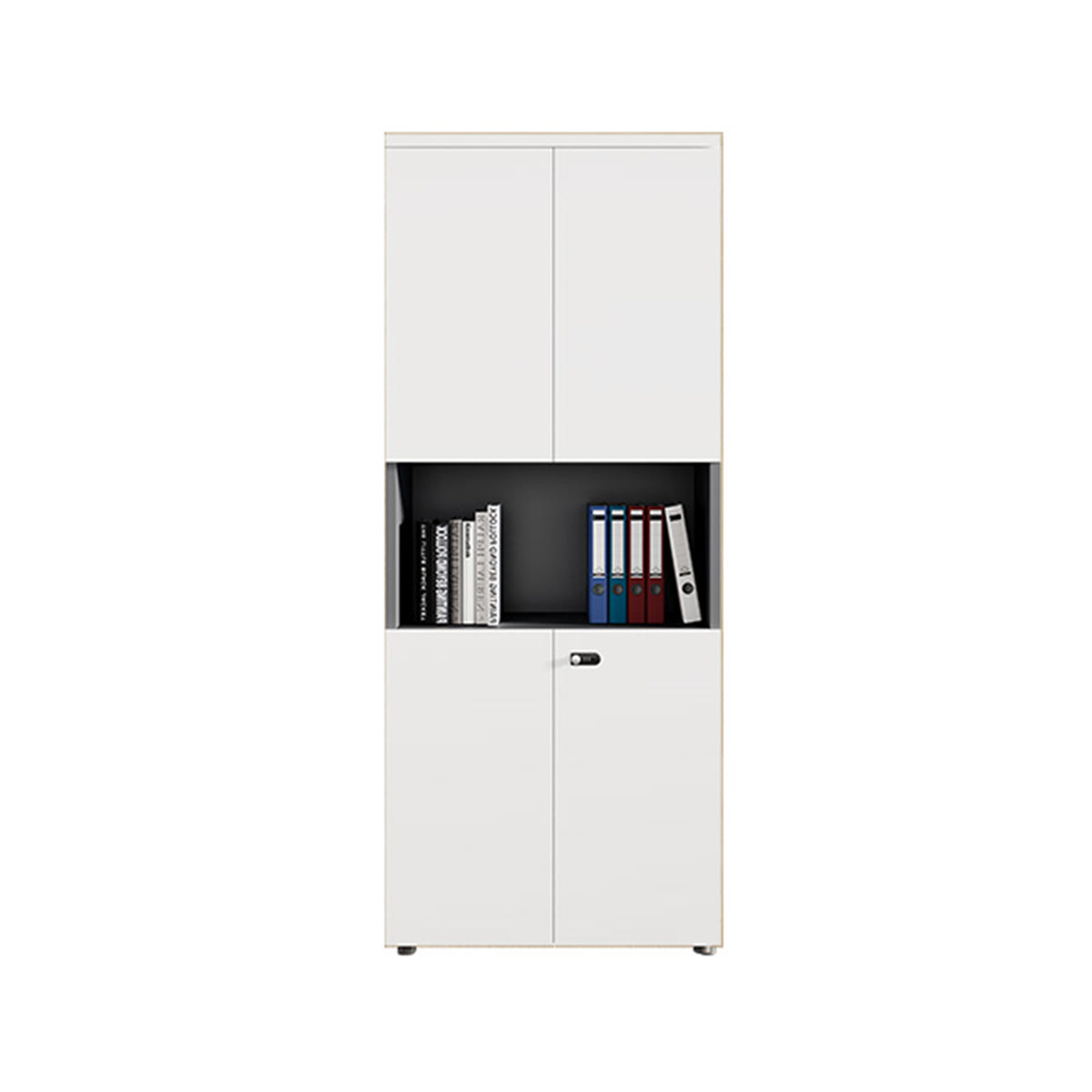 Sleek Lockable Floor-Standing Office Filing Cabinet With Adjustable Shelves For Secure Document Storage WJG-2167