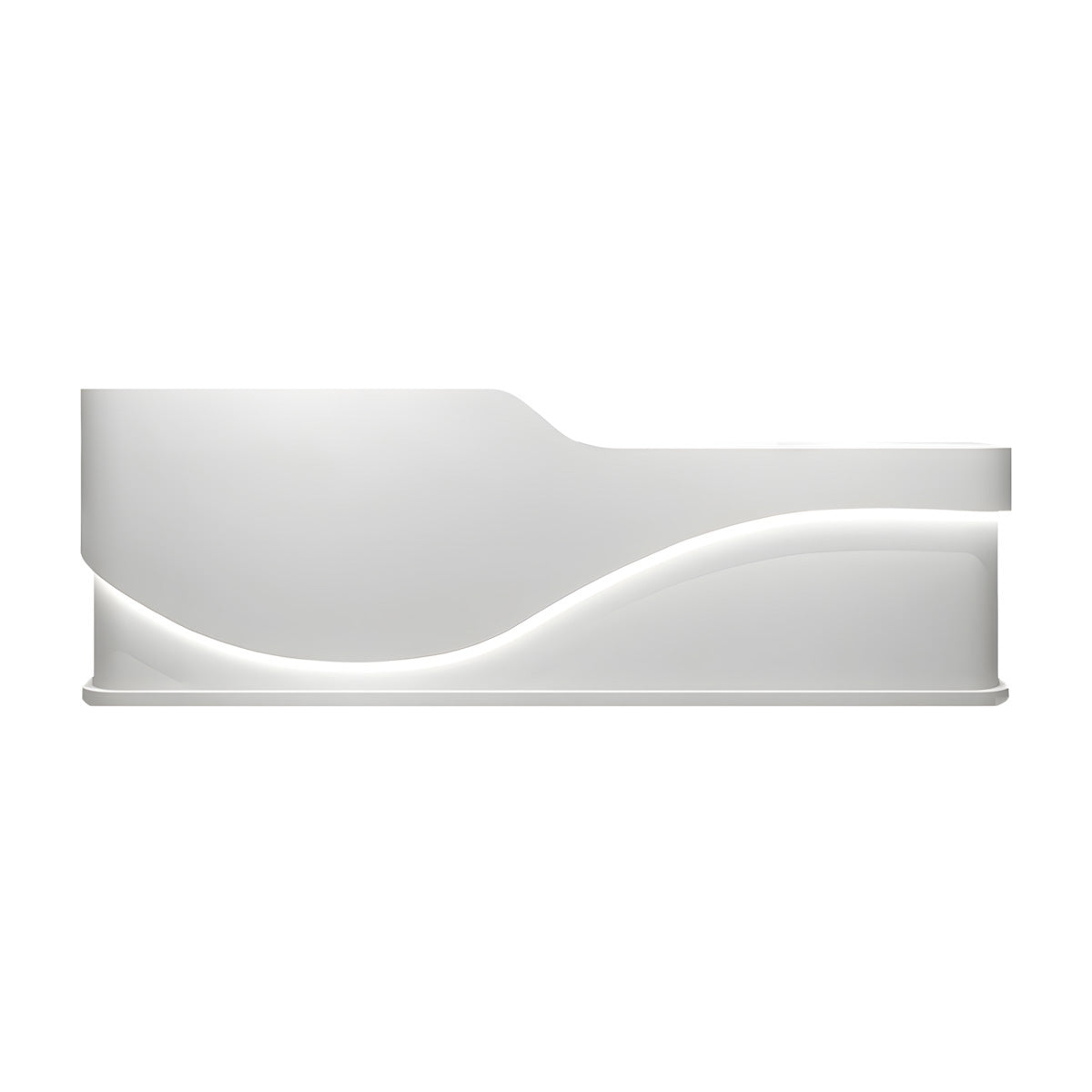 Wavy Reception Desk 71–142 in Wide, LED Strip