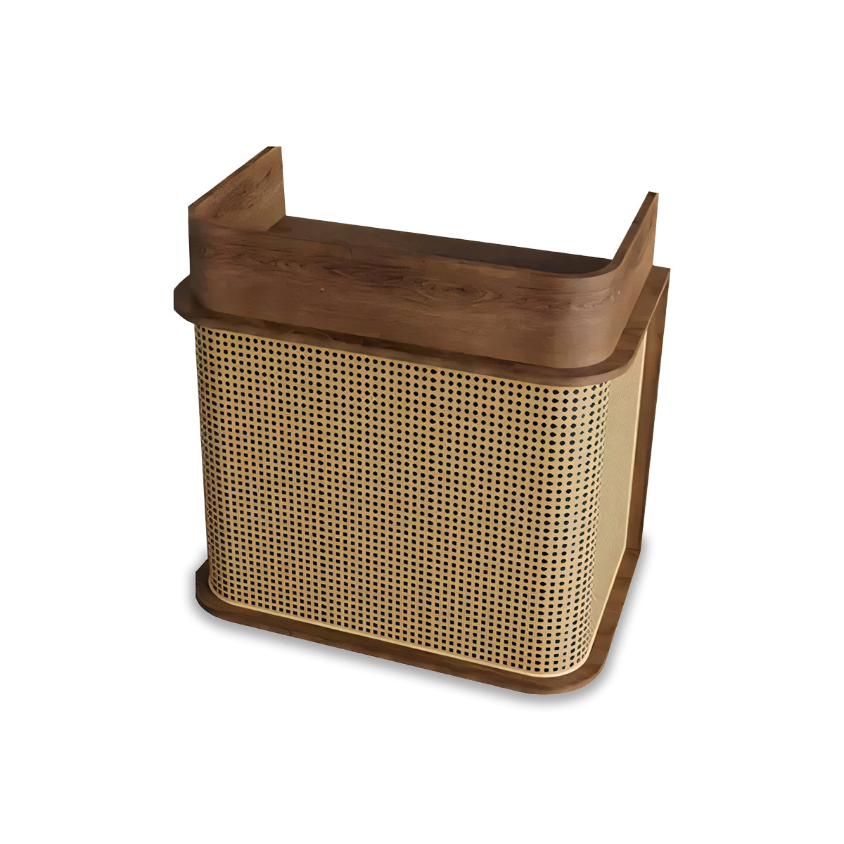 Rattan Reception Desk 31–39 in Wide with Drawers