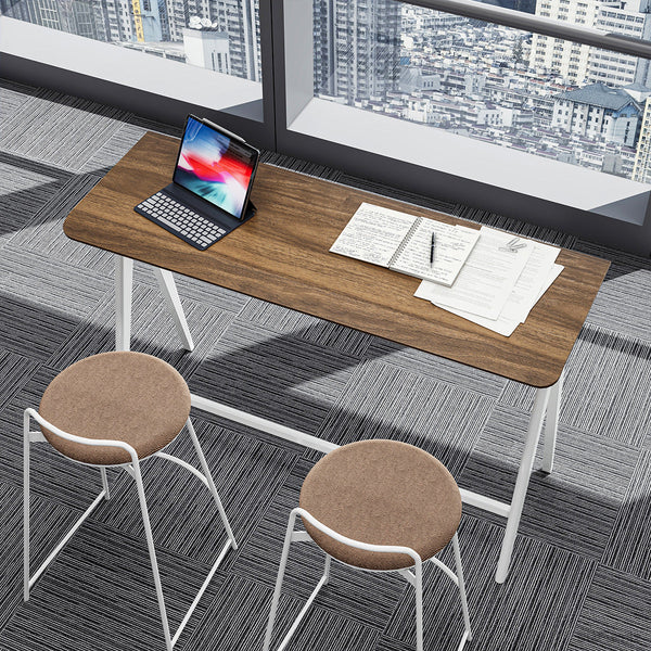 Modern High Standing Desk with Stools, Overhead View
