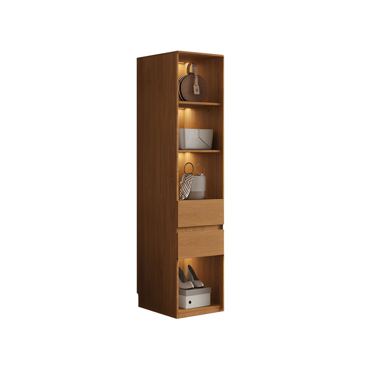 Vintage Wardrobe with Grooved Handle & Hanging Rod for Bedroom – source image 28