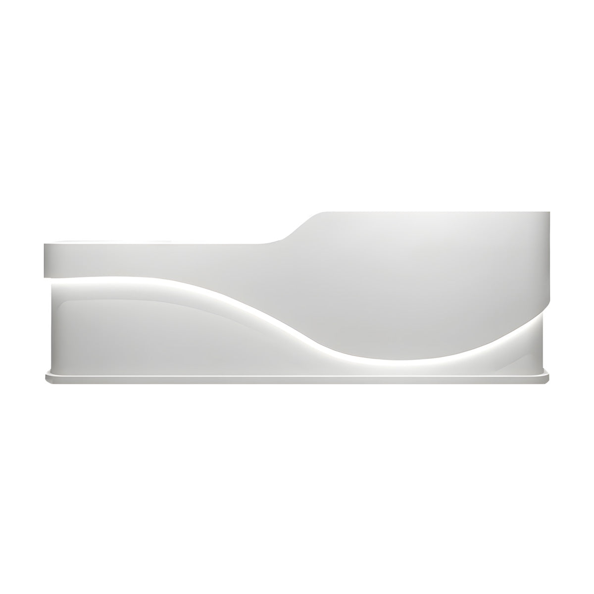 Wavy Reception Desk 71–142 in Wide, LED Strip