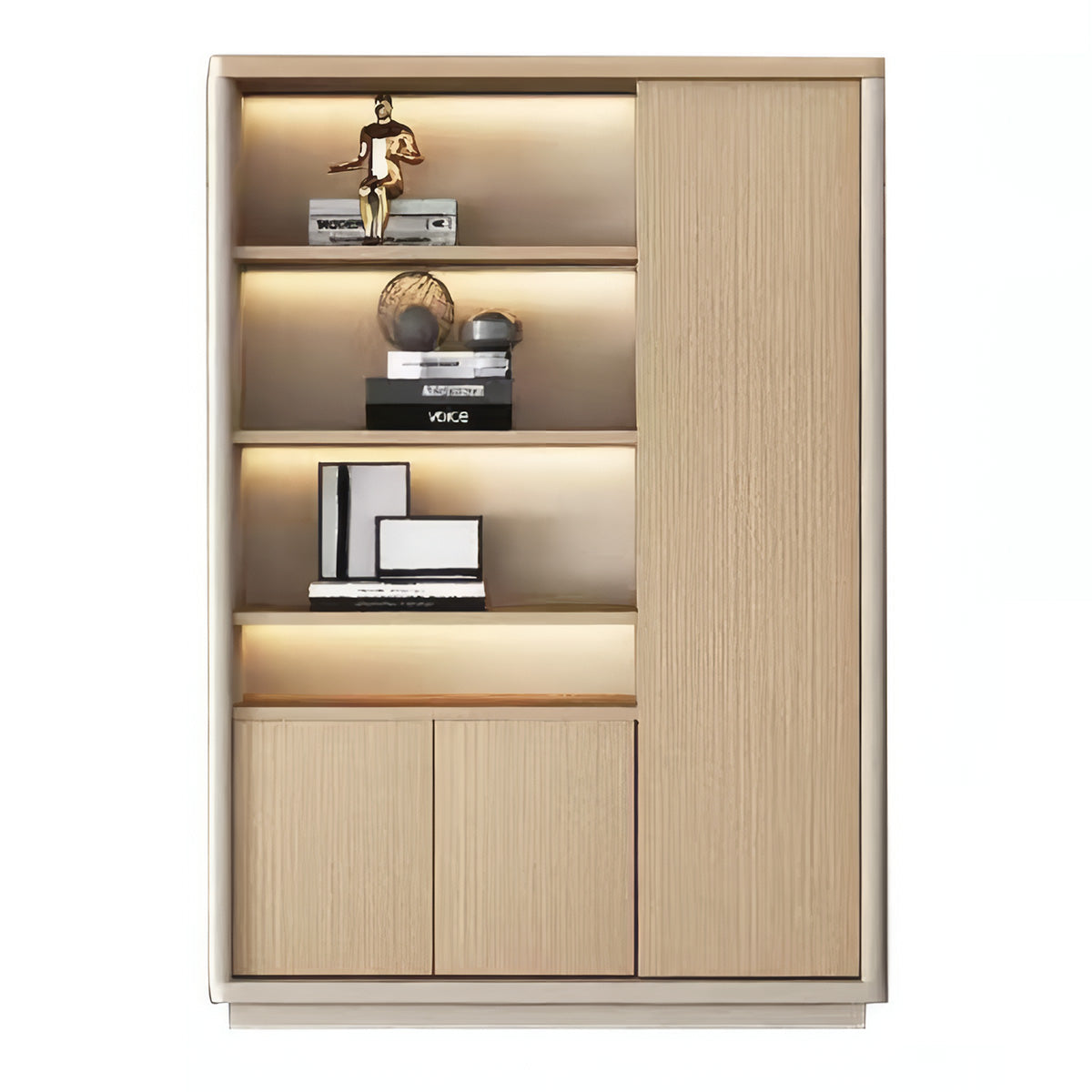 Storage Cabinet, variant product view, Modern Light Luxury Storage Cabinet With Ample Storage & Dedicated Wardrobe finish, L47" x W16" x H79", for...