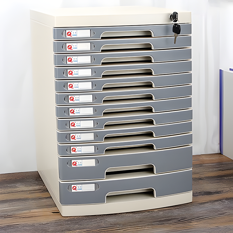 File Cabinet, Large 12 layers Grey, Grey finish, for executive office workspace, modern executive office furniture