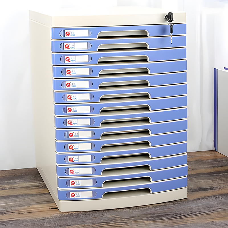 File Cabinet, Large 14 layers Blue, Blue finish, for executive office workspace, modern executive office furniture