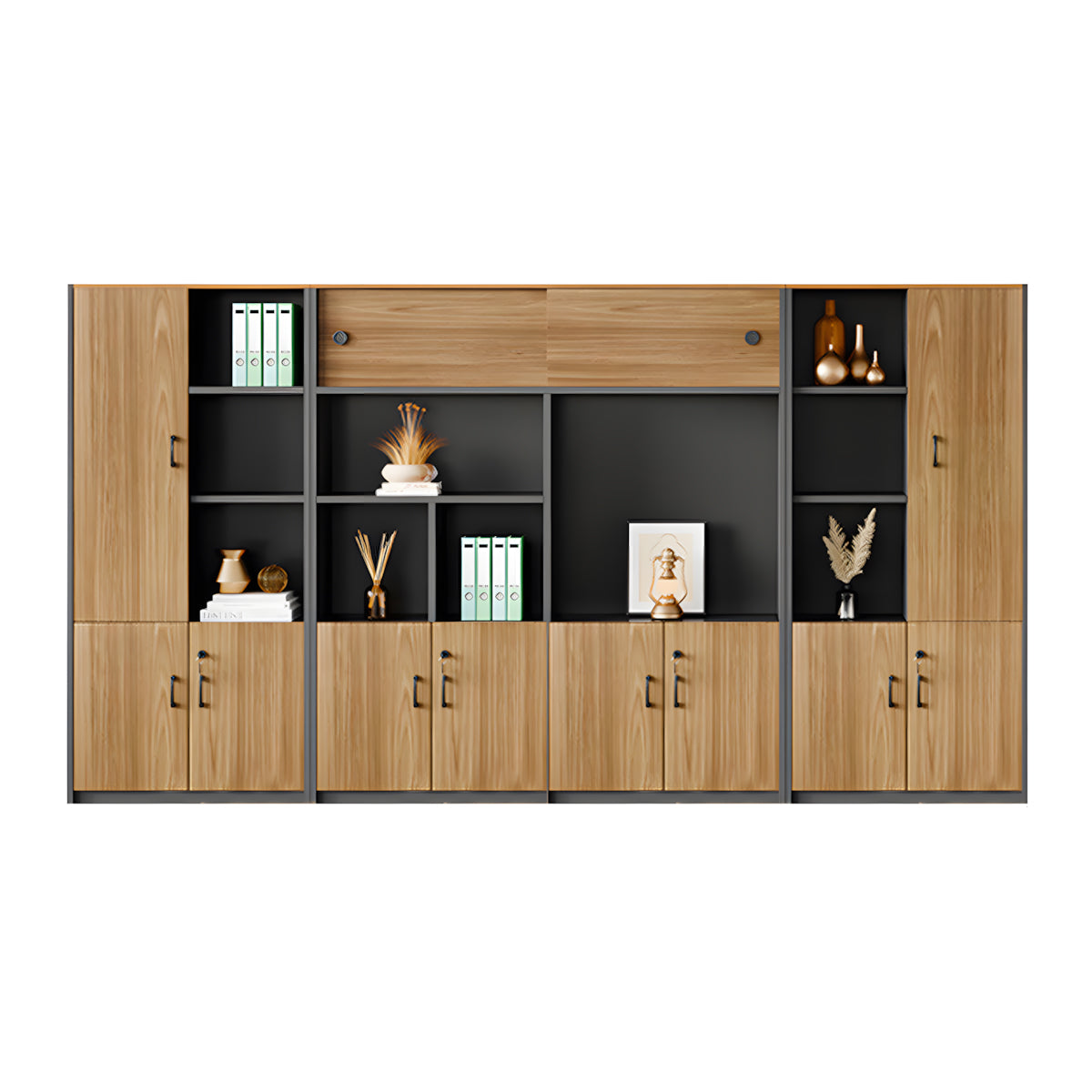 Walnut L-Shaped Executive Desk 71–94 in Wide