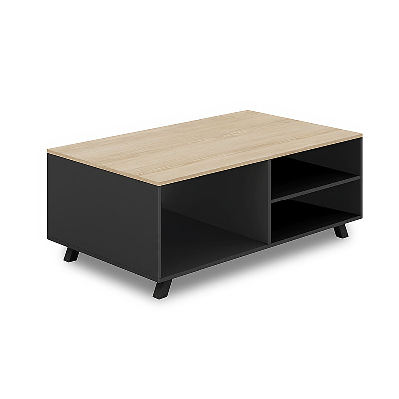 Sofa, Light Gray + Wood Plate L47" × W24" × H18" table, Light Gray + Wood finish, for reception area or front office, commercial reception furniture