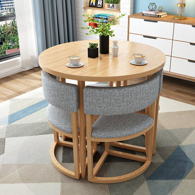 Round Meeting Table Set with 4 Tuck-Under Chairs
