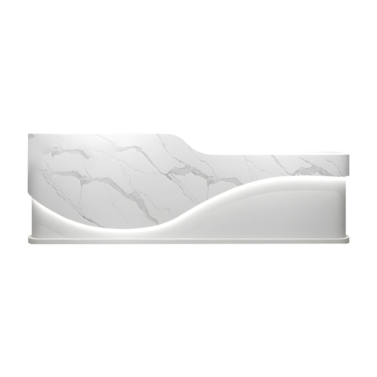 Wavy Reception Desk 71–142 in Wide, LED Strip