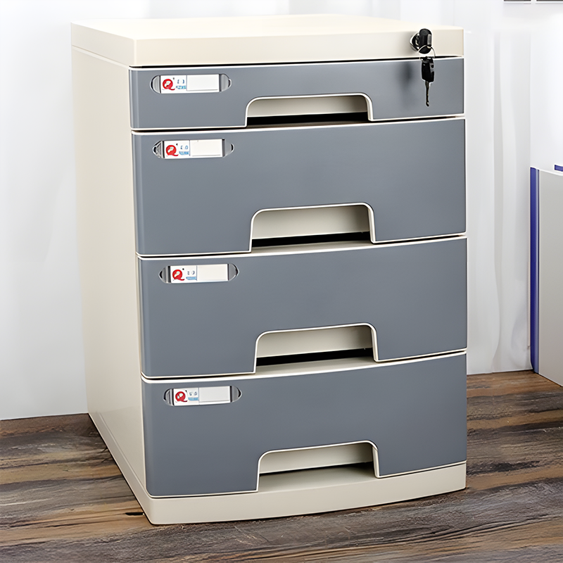 File Cabinet, Large 4 layers Grey, Grey finish, for executive office workspace, modern executive office furniture
