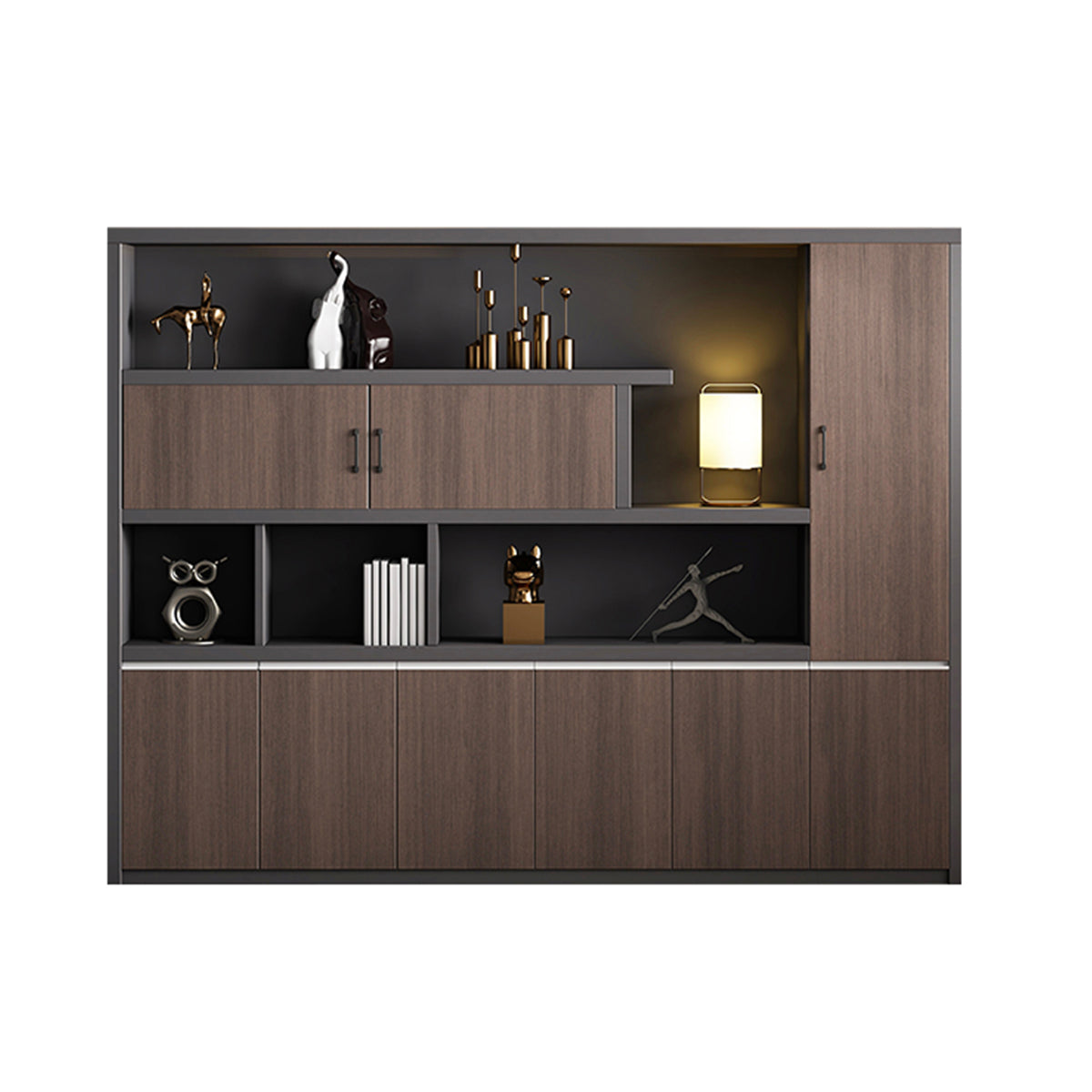 Storage Cabinet, Without LED Strip, L94" x W16" x H79", for office storage space, office storage furniture