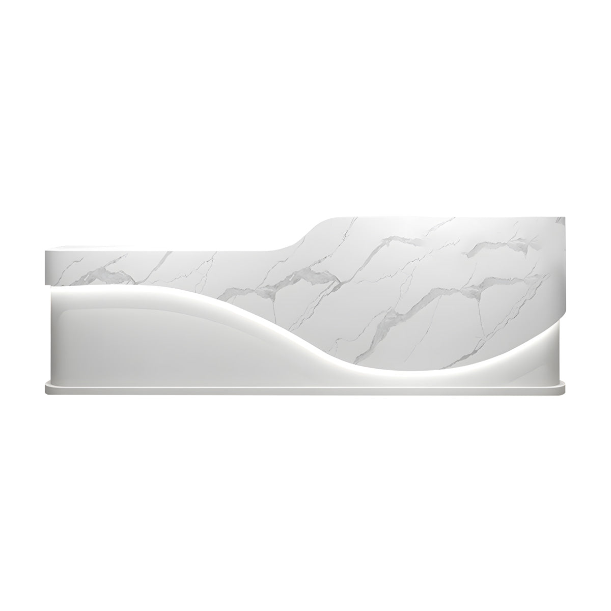 Wavy Reception Desk 71–142 in Wide, LED Strip