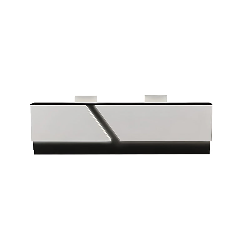 Wavy Reception Desk 39–87 in Wide, Two-Tier Top